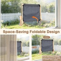 Hamac de fenêtre pour chat avec tapis double face en maille respirante, pliable, avec cadre en bois