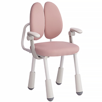 Chaise d'étude ergonomique moderne pour enfants, siège rembourré, accoudoirs en plastique, inclinaison manuelle réglable, pour la maison et l'école