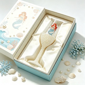 <span class=keywords><strong>Flûte</strong></span> à <span class=keywords><strong>champagne</strong></span> en cristal avec motif sirène et décorations de perles, coffret cadeau pour mariage et <span class=keywords><strong>anniversaire</strong></span>, verrerie, coupes à <span class=keywords><strong>champagne</strong></span> - Product Image 5