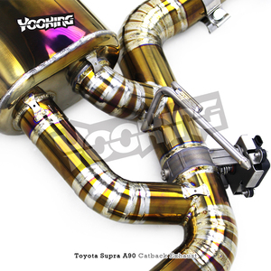 YD Gold Titanium Valvetronic Catback pour <span class=keywords><strong>Toyota</strong></span> <span class=keywords><strong>SUPRA</strong></span> A90/A91 <span class=keywords><strong>MK4</strong></span>/MK5 3.0T 2019-2024 Système d'échappement avec système de télécommande - Product Image 5