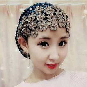Pañuelo para la Cabeza Musulmán de Color Sólido con Decoración Floral para Mujer, Gorro Indio para Ramadán - Product Image 5