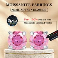 Nouvelle tendance Moissanite Lab diamant boucle d'oreille femmes hommes cadeaux coloré bleu vert rose plaqué or 14K 925 clous d'oreille en argent Sterling