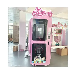 Coin operated set up automatic self service milkshake 3 flavors diy ice cream vending machine with custom design