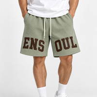 Fabricant de vêtements streetwear, shorts en molleton personnalisés, design original, impression de lettres en relief, pour hommes