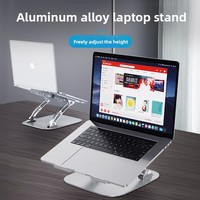 Support pliable réglable en alliage d'aluminium pour ordinateur portable, avec logo personnalisé, pour bureau, refroidissement de tablette et PC, idéal pour cadeaux d'affaires