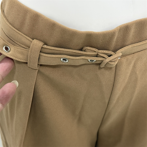 Pantaloni alla caviglia da donna ad alto elastico Vintage pantaloni <span class=keywords><strong>larghi</strong></span> a vita media Casual con Design Chiffon primaverile per il massimo Comfort - Product Image 5