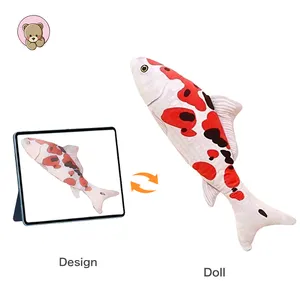 新设计海洋动物毛绒玩具企鹅小丑鱼鲨鱼手偶早教儿童毛绒玩具