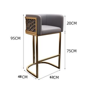 Tabouret haut en fer minimaliste moderne simple et luxueux pour la maison, la salle à manger, la salle de sport, le comptoir, le <span class=keywords><strong>bar</strong></span>, la barre lumineuse, avec dossier, conçu pour le hall - Product Image 6