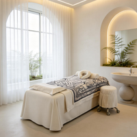 Ensemble de draps de massage fonctionnels blancs pour salon de beauté SPA, avec logo personnalisé, vente directe d'usine