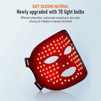 Masque facial LED portable doux avec infrarouge rouge, 7 couleurs, thérapie photonique 850 nm pour les soins de la peau à domicile