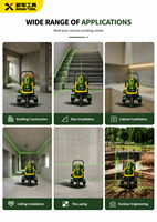 Niveau laser rotatif industriel autonivelant 2 lignes vert pour la construction, précision 0,2 mm/m, 3 axes