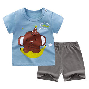 Nuevo conjunto de ropa de manga corta para niños, venta al por mayor, Camiseta de algodón para bebés, pantalones cortos, conjunto de 2 uds. - Product Image 6