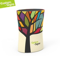 Werbeaktion: Tragbarer ovaler Display-Tisch, Messestand, Pop-up Aluminium Faltbarer Stoff-Promotionstisch