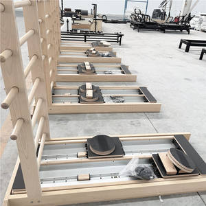<span class=keywords><strong>Pilates</strong></span> Reformer a parete Trainer <span class=keywords><strong>Yoga</strong></span> Gym Double Track Core letto Fitness legno frassino <span class=keywords><strong>Pilates</strong></span> a due vie scala scorrevole - Product Image 3