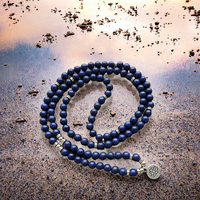 Collier Pendentif Islamique Géométrique 108 Perles Lotus Pierre de Guérison Nœud de Prière Méditation Yoga Chakra Cadeau