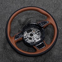 Volant sport noir personnalisé YLD en cuir perforé/fibre de carbone pour Audi B8/B9/R8/Q5/Q3/A3/A5/A4/MK3/TTRS/TTS