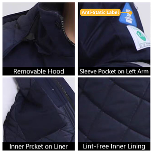 Winter Warm Padded Acidproof Anti-static Worker Uniform Hi Vis Reflective Safety Coverall Workwear Anti Acid Alkali Work <strong>Suit</strong> - Product Image 3