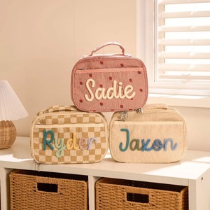 Bolsa Térmica Personalizada de Corduroy Grueso con Cremallera, Diseño de Fresa, para Almuerzo, Moda Femenina, Portátil para el Trabajo - Product Image 5