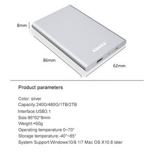 Оптовая продажа, портативный SSD 512 ГБ 256 ГБ 480 ГБ USB 3,0 Gen2 Type C интерфейс, Мобильный Внешний SSD 1 ТБ - Product Image 6