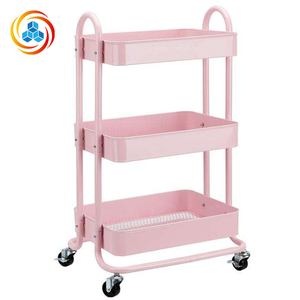 Chariot de rangement métallique mobile multi-niveaux, support de sol moderne pour cuisine commerciale et chambre, idéal pour le classement à domicile, au bureau ou à l'école - Product Image 3