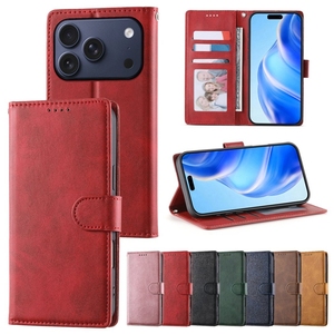 Cổ điển PU Wallet Leather trường hợp đối với iPhone 17 không khí 16e 16 Pro Max 15 cộng với thẻ khe cắm khung ảnh đứng lật Bìa - Product Image 5