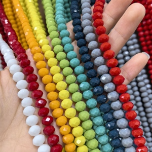 Perle di Vetro Rondelle Cechi da 8mm AB all'<span class=keywords><strong>Ingrosso</strong></span>, <span class=keywords><strong>Perline</strong></span> Distanziatrici Colorate per Bracciali e Collane, Perle di Vetro Lampwork in Cristallo - Product Image 3