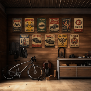 Insegne Vintage in Metallo Personalizzate per Garage, Stile Retrò Stazione di Servizio, Decorazione Murale per Casa, 8x12 Pollici, Poster per Officina Auto d'Epoca - Product Image 3