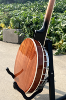 Banjo 5 Senar Aiersi Brand OEM Populer Dengan Sandaran Tangan 24 Bracket Penutup Resonator Mahoni