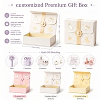 Boîte cadeau magnétique pliable avec logo personnalisé, emballage en papier luxueux pour annonce de naissance, fête de naissance