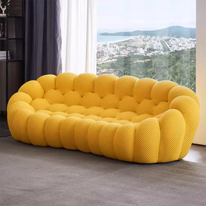 Sofá Seccional de Terciopelo con Relleno de Esponja, Diseño Contemporáneo sin Brazos, Forma Curva, Calidad Superior, Envío Eficiente - Product Image 1