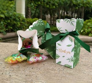 Scatole per Caramelle a Forma di Foglia Verde, Confezioni Regalo per Matrimoni, Compleanni, Feste con Decorazione a Nastro, Accessori per Addio al Nubilato e Baby Shower - Product Image 3