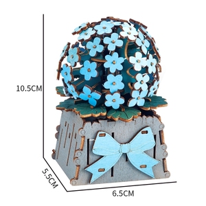 Vente chaude usine : <span class=keywords><strong>Puzzle</strong></span> en bois <span class=keywords><strong>3D</strong></span> à assembler soi-même, 82 pièces, motif fleurs et boules brodées - Product Image 3