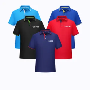 Promosi Penjualan Kaus Polo Logo Kustom Kaus Polos Polo Bordir Katun Poliester Pria