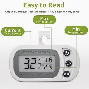 Digital Fridge <b>Thermometer</b> Waterproof Fridge and <b>Freezer</b> <b>Thermometer</b> <b>Thermometer</b> Refrigerator with Large LCD Screen Stand - Product Image 2