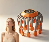 Nouveautés 2026 Masseur de tête électrique à 20 griffes en forme de pieuvre, rechargeable par USB, avec contrôle de la minuterie, musique et lumière pour relaxation profonde