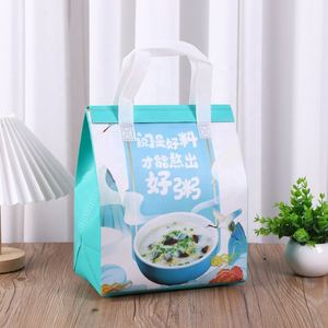 Wholesale Custom Logo <b>Cooler</b> Bag Non Woven Thermal Insulated Takeout Bag for Food Delivery Cartoon Pattern - Product Image 3