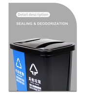 Poubelle à pédale double bac en plastique pour cuisine et maison, avec couvercle basculant, 20L/10L, seau de rangement pour la gestion des déchets
