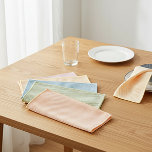 Chiffon de nettoyage en microfibre super absorbant en polyester doux et écologique pour le polissage de la cuisine, avec design en maille - Product Image 1