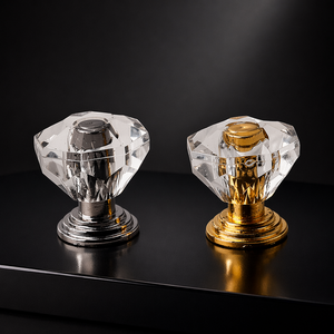 Modern Acrylic Transparent Eco-Friendly Drawer Pulls <strong>Door</strong> Handle <strong>Knob</strong> for <strong>Bedroom</strong> Kitchen Cabinet Dresser Wardrobe Single Hole - Product Image 1