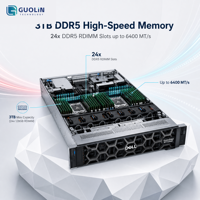 Serveur de calcul haute performance Dell PowerEdge R7725xd, AMD EPYC 9005, 384 cœurs, DDR5, NVMe, pour l'analyse des données, l'IA d'entreprise