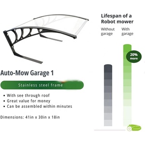 Tondeuse à gazon robotique <span class=keywords><strong>Garage</strong></span> Porche Auvent Pluie et Neige Fenêtre de Protection Auvent Ombre Porte Toit avec Cadre Métallique pour Shed Car Utilisation - Product Image 5