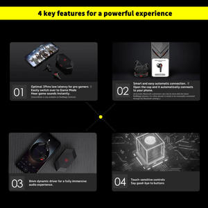 Audífonos Intrauditivos para Juegos Global for ZTE para Nubia Red Magic 5.0 TWS con Indicador LED, Batería de 4-16 Horas, Sin Cancelación de Ruido - Product Image 4