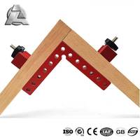 Pince à métaux en alliage d'aluminium anodisé, 4 pièces 120x120, 11 trous, outils de menuisier, positionnement à 90 degrés, carrés rouges pour le travail du bois