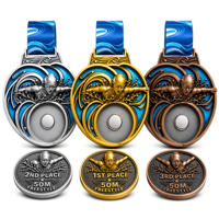 Médaille personnalisée pour sports aquatiques, médailles de championnat de natation en libre 50M avec pièce magnétique détachable