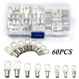 Terminales de anillo plateados, 60 piezas, conectores de cable de cobre puro SC6 serie 25, 12-66 AWG, para cableado eléctrico - Product Image 5