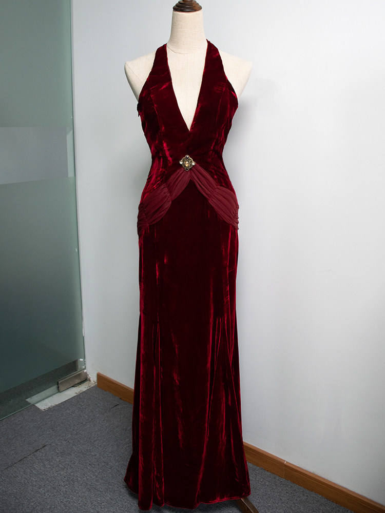 Velours rouge non extensible