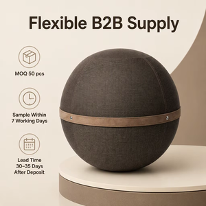 Maßgefertigter Stoffbezug für Weichen Yoga-Ball Aufblasbarer Anti-Burst-Stabilitätsball für Büro, Zuhause, Fitness und Pilates-Training - Product Image 1