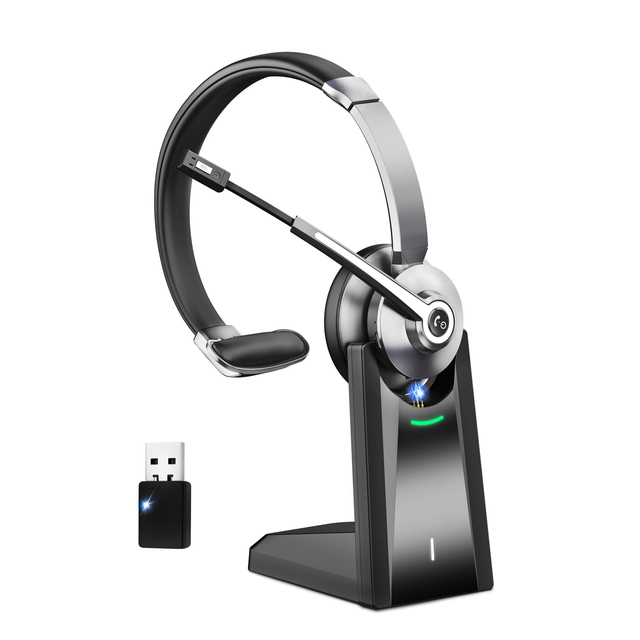 March Hot Selling Wireless Trucker Headphone With Charging Base Single Headset