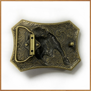 Fibbia per Cintura in Metallo Stile Western Personalizzata con Logo, Fibbia Punk da Cowboy in Lega con Toro - Product Image 3