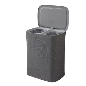 Migliori vendite pieghevole in plastica sporco organizzatore di vestiti portatile supporto separazione cesto lavanderia con coperchio per il bagno - Product Image 1